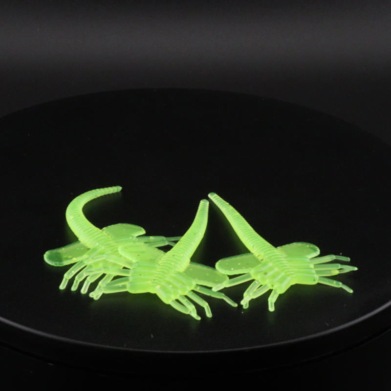 2.25-inch Fish Hugger soft plastic fish lure, bright neon green translucent