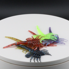 2.25-inch Fish Hugger soft plastic fish lure, multicolor with neon green head