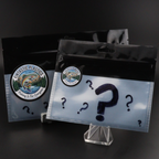 Bass fishing scratch-and-dent pack, two sealed plastic bags with logos and question marks