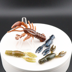 Brown and copper speckled soft plastic craw bait with long pincher claws