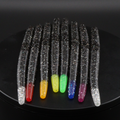 PRIDE 5-inch stick bait set: glitter black bodies with red/yellow/green tips