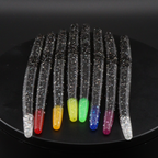 PRIDE 5-inch stick bait set: glitter black bodies with red/yellow/green tips