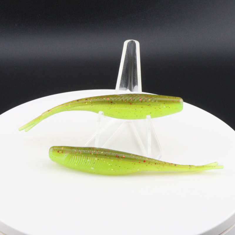 Sonar Shiner 3.5-inch chartreuse green shiner lure with red specks